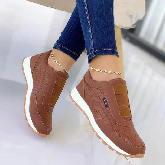 Women Flats Shoes Elastic Band Design Shoes Platform Sneakers