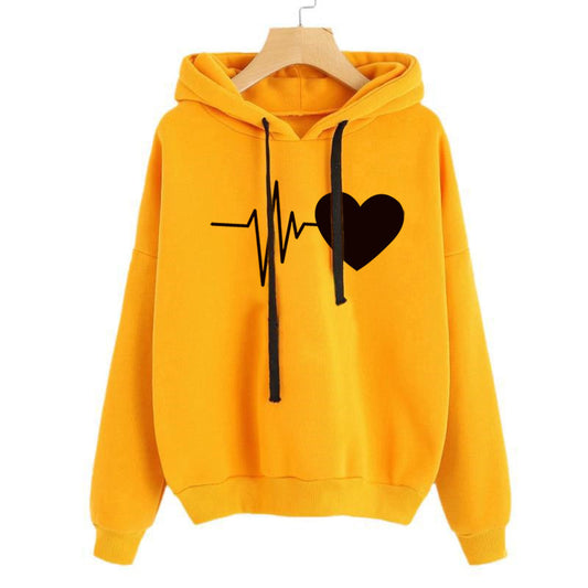 Heart Print Sweatshirt, Stylish, Cozy, Perfect for Every Season